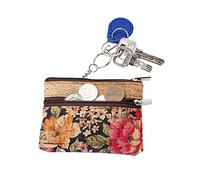 Boshiho Porte-monnaie en liège respectueux de l'environnement avec fermeture éclair et porte-clés, Multi Flower, Standard-Größe, Porte-monnaie
