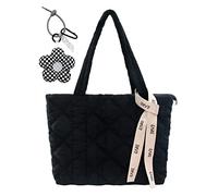 boshiho Sac à bandoulière pour femme avec fermeture éclair en nylon rembourré Sac fourre-tout matelassé pour femme Grande capacité Sac à bandoulière