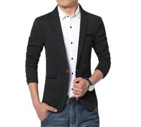 BoShiNuo Arrivée Luxe Homme Blazer Automne Coupe Ajustée Costume Homme Blazers Homme, Noir , M