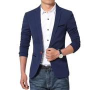 BoShiNuo Arrivée Luxe Hommes Blazer Automne Slim Fit Hommes Costume Hommes Costume Blazers Homme, Bleu marine 9, L