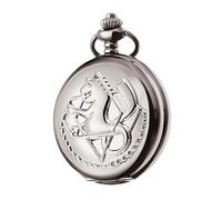 BOSHIYA Fullmetal Alchemist Montre de poche avec chaîne Vintage Edward Elric Quartz Montre de poche pour Cosplay Anime Accessoires, Argenté., 1.96*0.78IN, montre gousset quartz