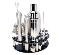 BOSHYUM Shaker à Cocktail 750 ML, kit de Barman 12 pièces avec Support en Acrylique, kit de Barman en Acier Inoxydable, Outil de Bar