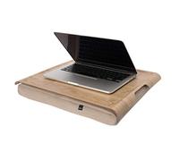 Bosign. Laptray Plateau avec Coussin Pouf pour Ordinateur Portable et Coussin de Chaise pour Le Petit-déjeuner Housse Amovible et Lavable en Saule Naturel Coussin Marron Grand Format 46 x 38 x 6,5 cm