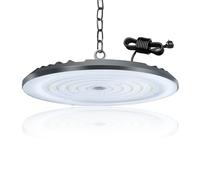 BOSITE 150W Eclairage LED Garage avec Prise, 216LEDs 6500K UFO Eclairage Plafonnier LED Garage, IP66 Éclairage de Plafond pour Garages Entrepôts Stades couverts Usines