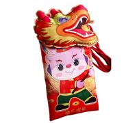 Bosiyrggrl 1 PCS 2024 Année du Dragon an Chinois Tissu Enveloppe Rouge Fête du an pour Enfants Argent Enveloppe Rouge Enveloppe Rouge C