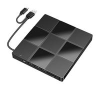 Bosiyrggrl 1 Pièce 7-en-1 Lecteur Optique Externe Multi-Fonction USB pour Ordinateur DVD Noir en Plastique Enregistreur Externe pour Notebook Ultra-Fin