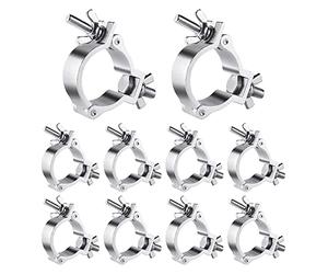 Bosiyrggrl 10 PièCes 2 Pouces Truss O Pinces, Pinces de LumièRe de ScèNe en Aluminium pour Botte, 220LB LED par Pinces de LumièRe pour 48-51Mm OD Tube/Tuyau