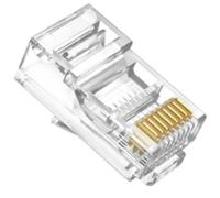 Bosiyrggrl 100pcs Ethernet Network RJ45 Cat6 Passa Via Connecteurs Crystal End Gold-Plaqué 8P8C Crimp UTP PLIGNE Modular Standard
