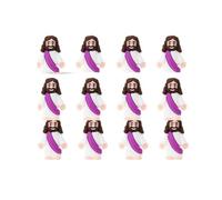 Bosiyrggrl 12 Pièces Mini Statue de Jésus Décoration de Pâques Statue de Jésus Poupée Religieuse Chrétienne de Jésus Fournitures Religieuses Cadeau de Fête Installation Facile