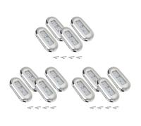 Bosiyrggrl 12 PièCes SéRies 12V Le Bateau Marine la Lampe de Signalisation Qualité Large ÉTanche LED LumièRes de Courtoisie Le Pont D'Escalier Blanc