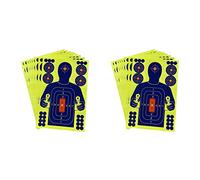 Bosiyrggrl 20 Pièces Séries 12X18 Pouces Cible de Forme de Corps Humain Cible de Papier Fluorescent de Lueur D'éclaboussure Réactive pour L'Entraînement de Tir à l'arc