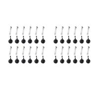 Bosiyrggrl 24 Pièces Kit de Bobine de Badge Bricolage Perlé Rétractable ID Nom Badge Bobine Clips Support pour Perles Barre Vierge avec Clip de Ceinture, Noir