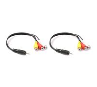 Bosiyrggrl 2pièces 2.5mm Mini AV Male A 3RCA M/F Cable Audio-Video Cable D'Adaptateur de Prise Stereo