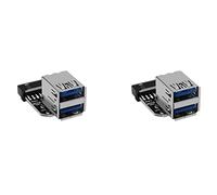 Bosiyrggrl 2X Adaptateur 20Pin vers Double USB3.0 Connverter Carte Mère de Bureau en-Tête 19 Broches/20P vers 2 Ports USB A Connecteur, PH21