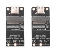 Bosiyrggrl 2X Adaptateur de BoîTier SSD M.2 vers Type-C Carte Intercalaire de BoîTier de Disque Dur M2 NVME Puce JMS583 10 Gbit/S Prise en Charge de SSD 2230 2242 2260