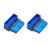 Bosiyrggrl 2X Adaptateur D'En-Tête USB USB3.2 GEN1 19Pin/20Pin Socket Convertisseur de Coude de Direction à 90 Degrés Bricolage Carte Mère de Bureau B