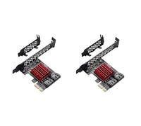 Bosiyrggrl 2X Adaptateur SSD PCIe vers 2 Ports SATA 3.0 6 Gbps PCI-E PCI Express X1 Carte ContrôLeur Prise en Charge de la Carte D'Extension X4 X6 X8 X16