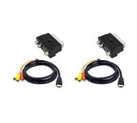Bosiyrggrl 2X Câble Audio S-Vidéo Mâle Compatible 1080P vers 3 AV avec Adaptateur Phono Péritel vers 3