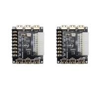 Bosiyrggrl 2X Carte de Dérivation d'alimentation ATX 24 Broches et Kit de Boîtier en Acrylique, Adaptateur de Module, Connecteur d'alimentation, Support 3,3 V/5 V/12 V