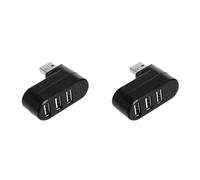 Bosiyrggrl 2X Concentrateur USB 2.0 à 3 Ports Répartiteur de Port USB Extenseur USB 2.0 90°-180° Rotatif pour Ordinateur Portable PC Tablette Imprimante Caméra