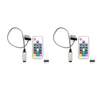 Bosiyrggrl 2X ContrôLeur D'Effet D'ÉClairage de Ventilateur D'Ordinateur, 5V 3 Broches/12V 4 Broches RVB Contrôle de D'ÉQuipement de Ventilateur/TéLéCommande avec Marche/ArrêT