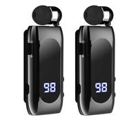 Bosiyrggrl 2X K55 Lavalier Casque RéTractable BT5.2 Rappel D'Appel Vibration Clip de Mouvement Pilote Casque Auriculaire PK F920 Noir
