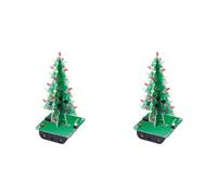 Bosiyrggrl 2X Kit de Sapin de Noël à LED DIY - Kit de Circuit de Lumières Clignotantes pour Un Plaisir Électronique Festif en Trois Couleurs