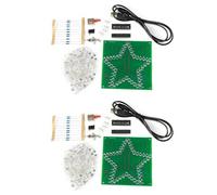 Bosiyrggrl 2X Kit Électronique de Bricolage Suite de Soudure Kit de Carte de Circuit Imprimé de Lumière de Chapiteau LED Clignotant Étoile à Cinq Branches Colorées, sans Coque