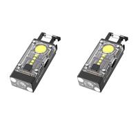 Bosiyrggrl 2X LED COB Porte-CléS LumièRe Solaire Type-C USB Rechargeable Portable Lampe de Poche ÉTanche pour Panne de Courant d'urgence