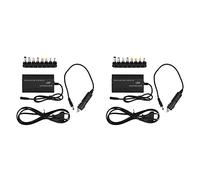 Bosiyrggrl 2X Multifonction Adaptateur pour Chargeur Universel 120W pour Ordinateur Portable de Voiture Chargeur DC pour Ordinateur Portable Adaptateur Secteur Power-Fiche UE