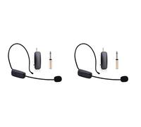 Bosiyrggrl 2X Nouveau Microphone sans UHF Portable 2 en 1 Amplificateur de Volume Microphone Casque Professionnel pour l'enseignement de La Parole
