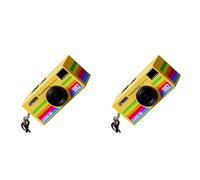 Bosiyrggrl 2X Porte-Clés Caméra Miniature pour Pouce, Style Rétro, Pendentif, Compatible Carte Mémoire, Caméscope 1080p, Enregistreur Vidéo C