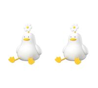 Bosiyrggrl 2X Veilleuse Fleur Canard, Veilleuses en Silicone 3 Couleurs, Lampe Mignonne Rechargeable 1200 MAh, Veilleuse avec Minuterie pour Salon