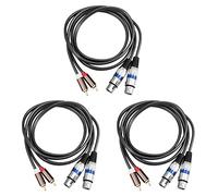 Bosiyrggrl 3X Câble Audio HiFi 2 Mâle vers XLR 3 Broches Mixage Console Amplificateur Dual XLR 1.5M
