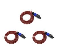 Bosiyrggrl 3X Câble de Haut-Parleur Speakon Câble à Extrémité Ouverte à Nu, Speakon à Câble de Haut-Parleur Cordon de Connexion D'Amplificateur de Cordon Audio pour DJ/PA