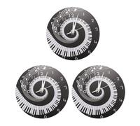 Bosiyrggrl 3X Elegant Piano ClÉ Horloge Notes de Musique Vague Horloge Murale Moderne Ronde sans Batterie Acrylique Blanc