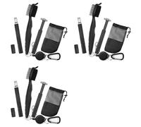 Bosiyrggrl 3X Kit de Nettoyage de Club de Golf, Brosse de Golf Rétractable et Affûteur de 6 Rainures de Club de Golf pour Rainures en U et en V, Kit de Nettoyage de Club de Golf