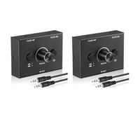Bosiyrggrl 3X Sélecteur Audio 3,5 mm, 2 Entrées 1 Sortie/1 Entrée 2 Sorties Sélecteur Audio, BoîTier de Commutation Audio, Bouton de Mise en Sourdine à Une Touche