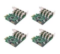 Bosiyrggrl 4X Adaptateur de Carte D'Extension PCI Express à Profil Bas 4 Ports PCI-E vers USB 3.0 HUB 5Gbps SystèMes D'Exploitation USB1.1/2.0/3.0