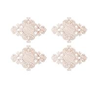 Bosiyrggrl 4X Beaucoup Bois Sculpté Long Onlay Applique Murs de Fleurs Non Peints Armoires Type de Décor de Porte: 21X15 cm