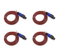 Bosiyrggrl 4X Câble de Haut-Parleur Speakon Câble à Extrémité Ouverte à Nu, Speakon à Câble de Haut-Parleur Cordon de Connexion D'Amplificateur de Cordon Audio pour DJ/PA