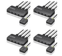 Bosiyrggrl 4X Commutateur USB Adaptateur de ContrôLeur Partagé 4 Entrées 4 Sorties pour Ordinateur Portable Imprimante Clavier Souris Moniteur