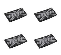 Bosiyrggrl 4X Fashion Union Jack Drapeau Britannique Patch Patch Stick Back 10cm x 5cm Neuf, (Noir/Gris)