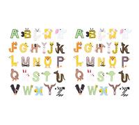Bosiyrggrl 52X Bande Dessinée Couleur Mignon Alphabet Fer sur Lettre Patch Motard Applique Patchs pour Vêtements Tissu Autocollant Broderie Patch
