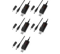 Bosiyrggrl 5X USB à 9V, 5V à 12V Step Up, Câble USB DC 5V Boost à 9V 12V Voltage Convertisseur 1A Ligne Électrique de Transformateur de Tension Élévatrice
