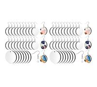 Bosiyrggrl 60 Pièces Sublimation Boucles d'oreilles Vierges Rondes Panneau MDF Boucles d'oreilles Blanches Boucles d'oreilles de Transfert Chaleur Inachevé pour la Fabrication de DIY