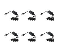 Bosiyrggrl 6X 1 Mâle à 4 Femelles USB HUB Splitter Extend Cable USB 2.0 Extension Data Cable Power Adapter Socket Converter
