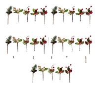 Bosiyrggrl 75 Pièces Rouges de Noël et Cônes de Pin avec des Branches de Houx pour L'Artisanat de Fleurs de Décor Floral de Vacances