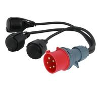 Bosiyrggrl Adaptateur CEE Splitter Haute Courant avec Couvercle Charnière et Prise de Terre pour Caravane, Usage Industriel, Extérieur