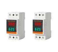 Bosiyrggrl Ammeter Electricity Meter Voltmètre 35 mm DIN Rail 2PCS Testeur de Tension avec Affichage LED HD AC 50-500V 100A
